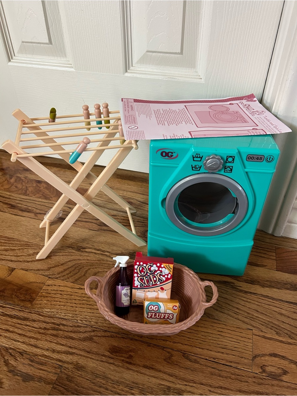Our geneation Toy Washing Machine Playset with Accessories - Teal & Beige
